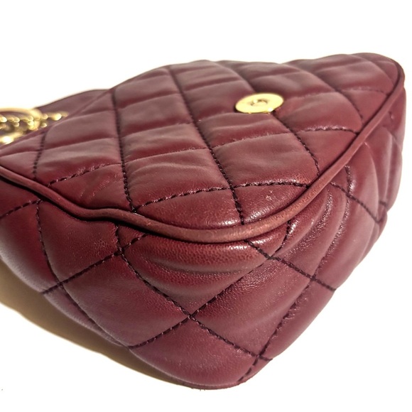 Michael Kors burgundy  and Gold Quilted Crossbody Bag - Picture 9 of 9